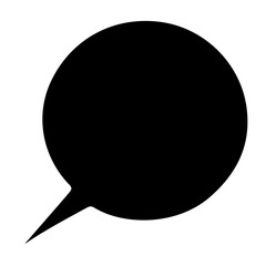 black and white circle speech bubble