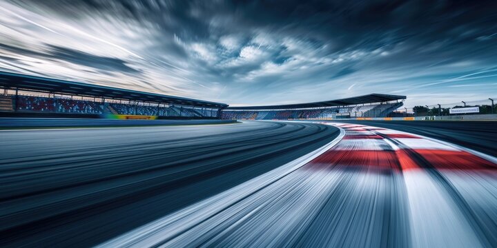 Empty race track, long exposure shot