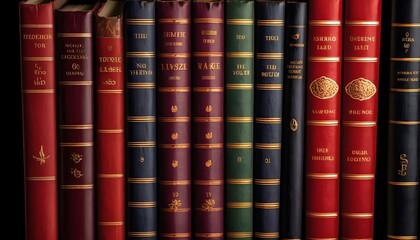 A lot of books sample background, view from a side