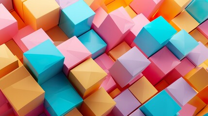 geometric colorful 3d shape pattern background