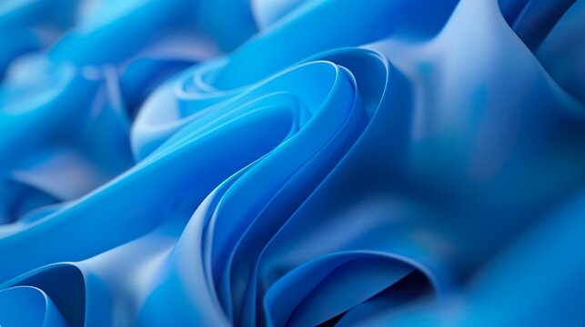 3d render abstract background with folded textile ruffle blue cloth macro wavy fashion wallpaper