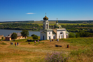 Alexander Nevsky Church situated near Khotyn Fortress, medieval fortification complex on the banks...