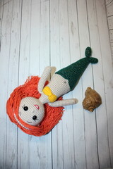 Obraz na płótnie Canvas baby toy, knitting, handmade
