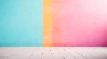 Fototapeta premium Rainbow reflects colorful sunlight on the textured surface of the wall