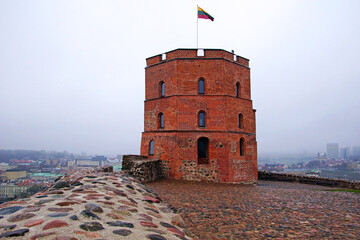 The Gediminas Castle Tower in Vilnius Lithuania. - obrazy, fototapety, plakaty