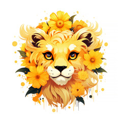 Floral Lion Portrait