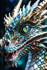 Fototapeta premium Dragon, crystal, ultra realistic