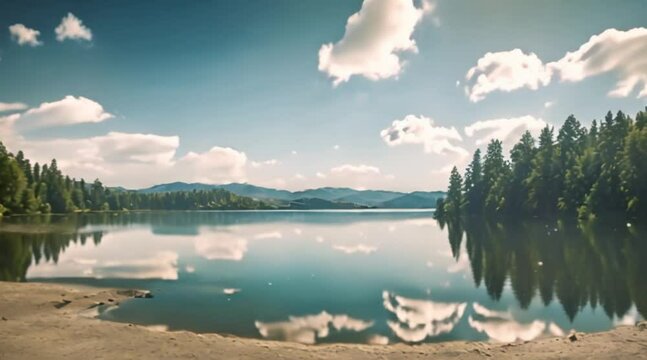 lake beautiful nature 4k