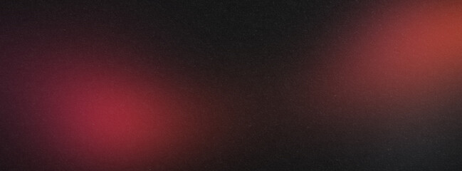 Red glowing abstract color gradient wave shape on black grainy background copy space, minimal wide banner web header cover poster design