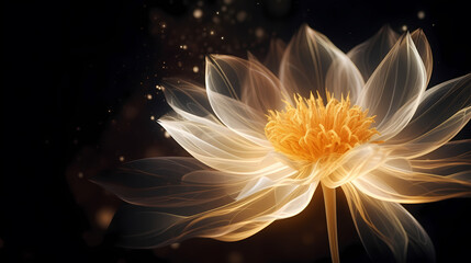 Golden flowers abstract background organic fractal structure macro geometric illustration