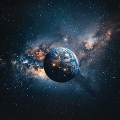 Obraz na płótnie Canvas Space View of Earth with Stars