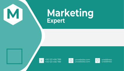 One Sided Simple Business card template in two colors