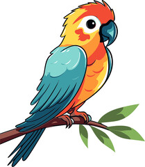 Plumage Paradise  Vector Parrot Illustrations in a Tropical Oasis