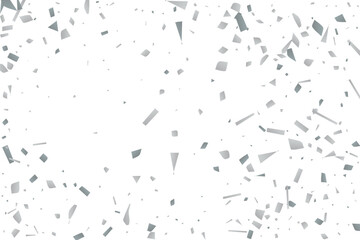 Silver glitter confetti on a white background. Decorative element. - 756720152