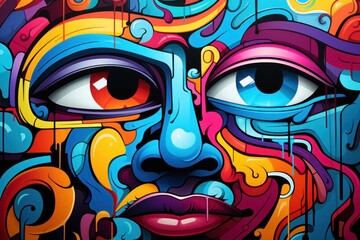 Obraz premium Vibrant Portrait of a Womans Face Generative AI