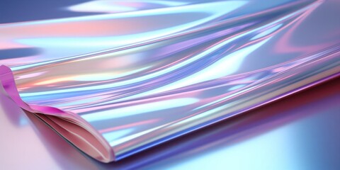 Shiny Material With Pink Ribbon Close Up Generative AI