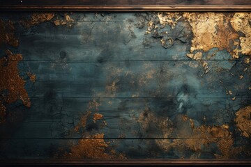Weathered Wooden Frame With Peeling Paint Generative AI