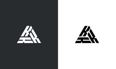 initial K triangle monogram logo design vector illustration