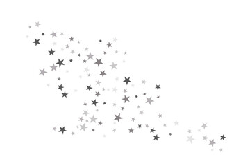 Star confetti. Silver casual confetti background. Bright design pattern. - 756725313