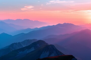 a serene mountain sunset gradient, where warm alpenglow hues gradually transition to cool twilight tones, capturing the majestic beauty of nature in 16k ultra HD.