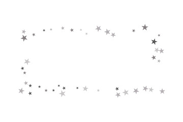 Star confetti. Silver casual confetti background. Bright design pattern. - 756725500
