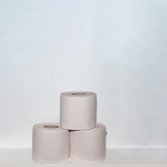 Toilet paper roll minimalism concept creative copy space. 