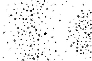 Star confetti. Silver casual confetti background. Bright design pattern. - 756725983