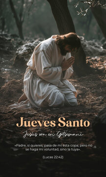 Jueves Santo. Jes&uacute;s ora en Getseman&iacute;. Semana Santa
