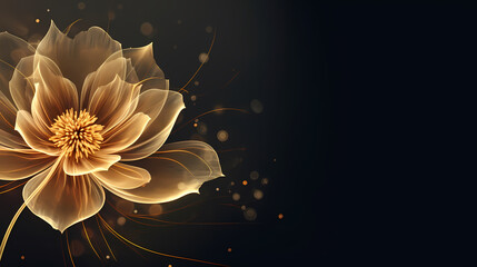 Golden flowers background illustration elegant and beautiful