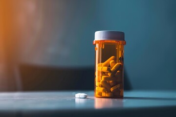 Close-up of prescription opioids in a bottle Highlighting the ongoing opioid crisis and the challenges of medication management and addiction