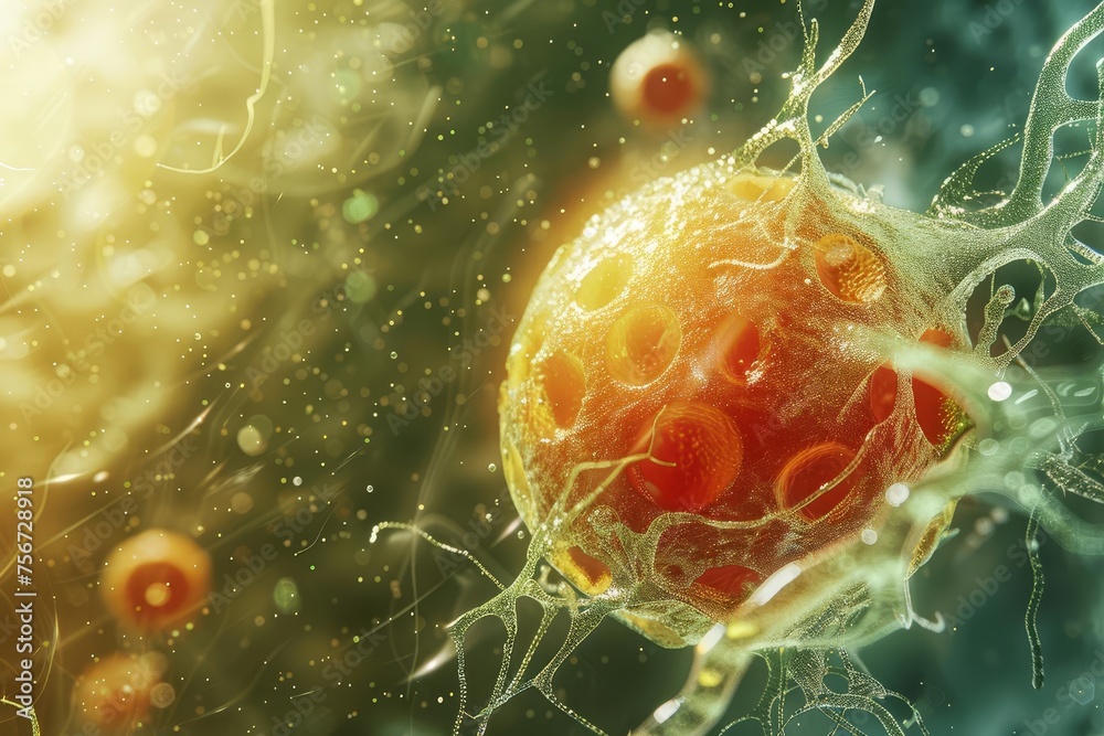 Canvas Prints microscopic view of a stem cell 3d rendering for scientific research