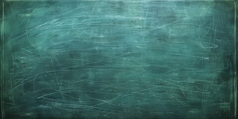 A green chalkboard. Empty chalkboard.
