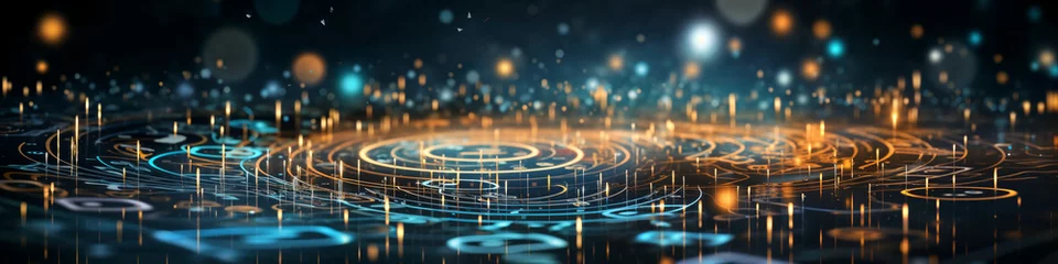 Cercles muraux Magasin de musique Abstract digital background. For music, neural networks, artificial intelligence (AI), digital storage, communication, and science.