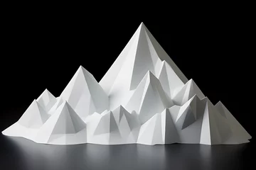 Foto auf gebürstetem Alu-Dibond Berge Origami paperstyle mountains, origami style mountain range, origami landscape, paperstyle origammi alps