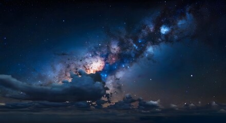 Obraz na płótnie Canvas Night sky glows with the beauty of the Milky Way space galaxy