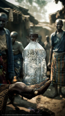 Wasserknappheit in armen L&auml;ndern Afrika Grundversorgung von Menschen mit Wasser Generative AI