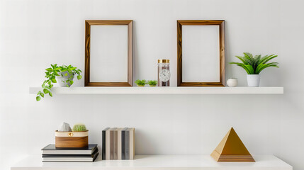 Fototapeta premium Elegant Interior with Stylish Decor, Modern Furniture, and Chic Wall Frames for a Sophisticated, Trendy Look