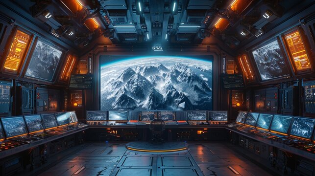 Futuristic film set, behind-the-scenes of a sci-fi movie with cutting-edge technology.