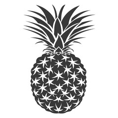 Obraz premium Silhouette Pineapple Fruit black color only