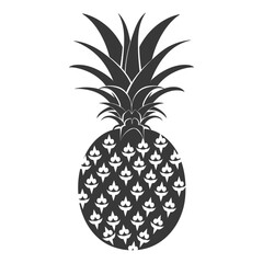 Obraz premium Silhouette Pineapple Fruit black color only