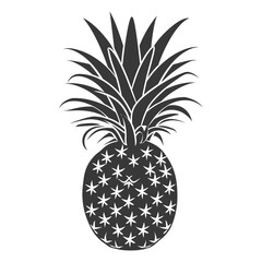 Obraz premium Silhouette Pineapple Fruit black color only
