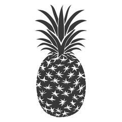 Silhouette Pineapple Fruit black color only