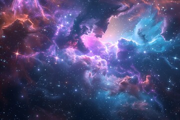 opulent cosmic gradient, blending celestial textures with dynamic hues that evoke the infinite depths of space. Immerse yourself in 8K resolution - obrazy, fototapety, plakaty