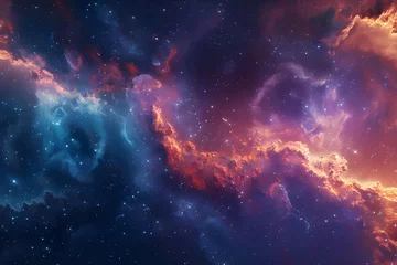 Zelfklevend Fotobehang opulent cosmic gradient, blending celestial textures with dynamic hues that evoke the infinite depths of space. Immerse yourself in 8K resolution © Ghouri