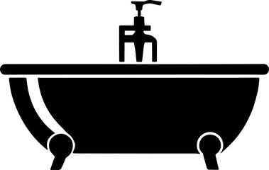 Bathroom or bathtub icon isolated on white background