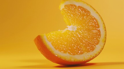 Fresh half orange on vibrant yellow background. Suitable for food and beverage concepts