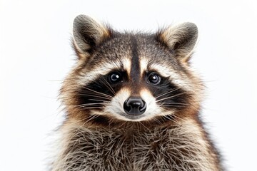 A close-up of a raccoon looking at the camera. Perfect for wildlife and animal themes