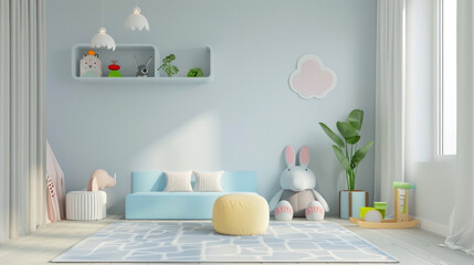 Cozy children's room with pastel decor