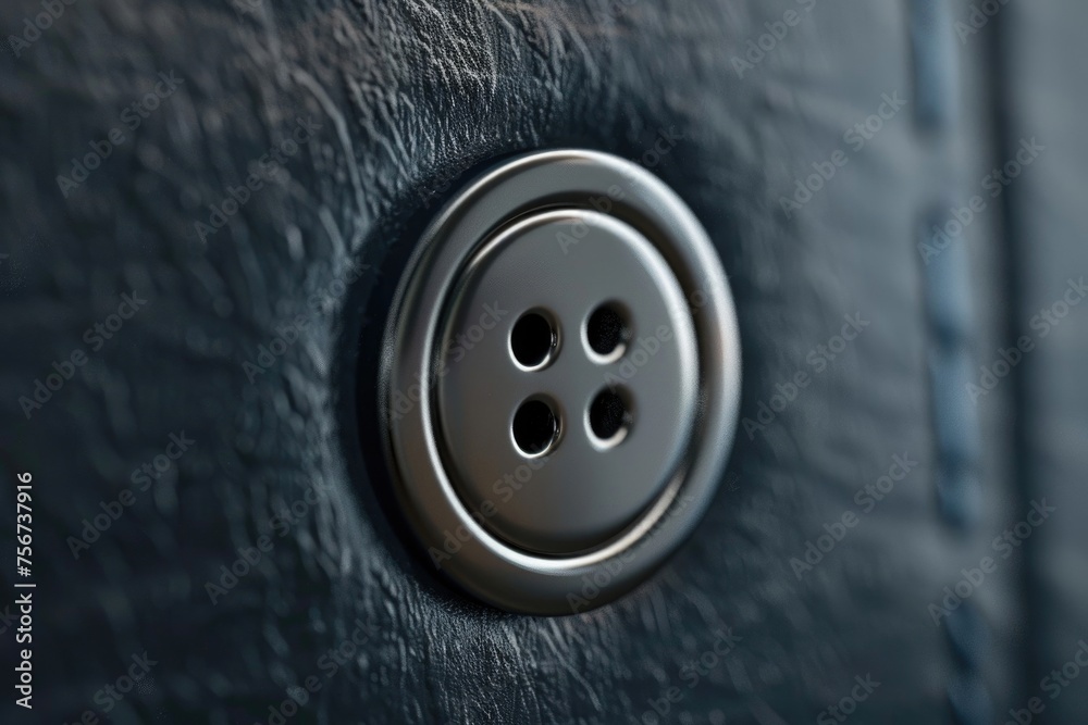 Poster A detailed shot of a button on a door. Suitable for security or technology concepts