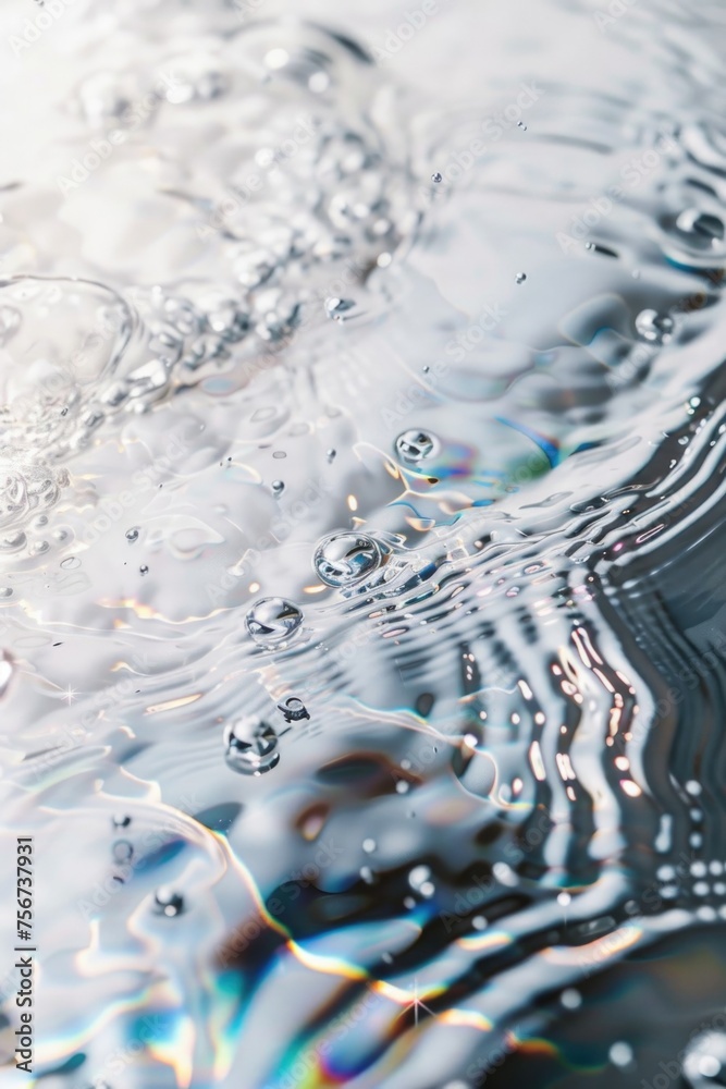 Poster detailed view of water with bubbles, suitable for various design projects